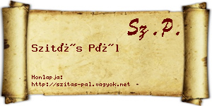 Szitás Pál névjegykártya