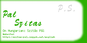 pal szitas business card