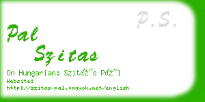 pal szitas business card